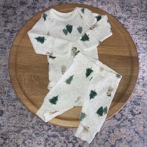 Carter’s - Baby White Woodland Tree & Snowman Pajama Set